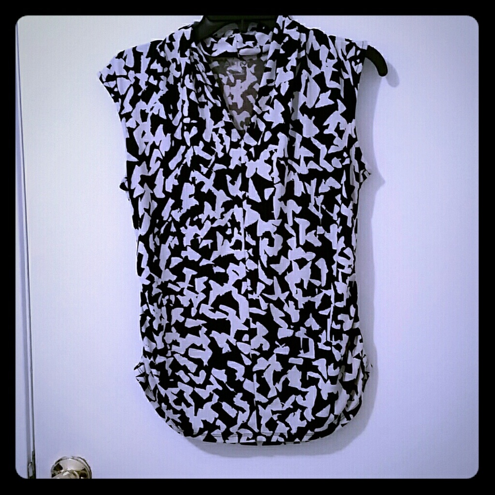 Black and white blouse
